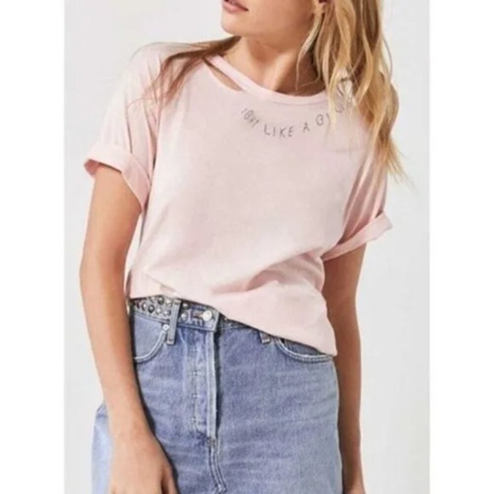 Project‎ Social T Women's Pink Top Tee Pull-on Embroidered NWOT Size S